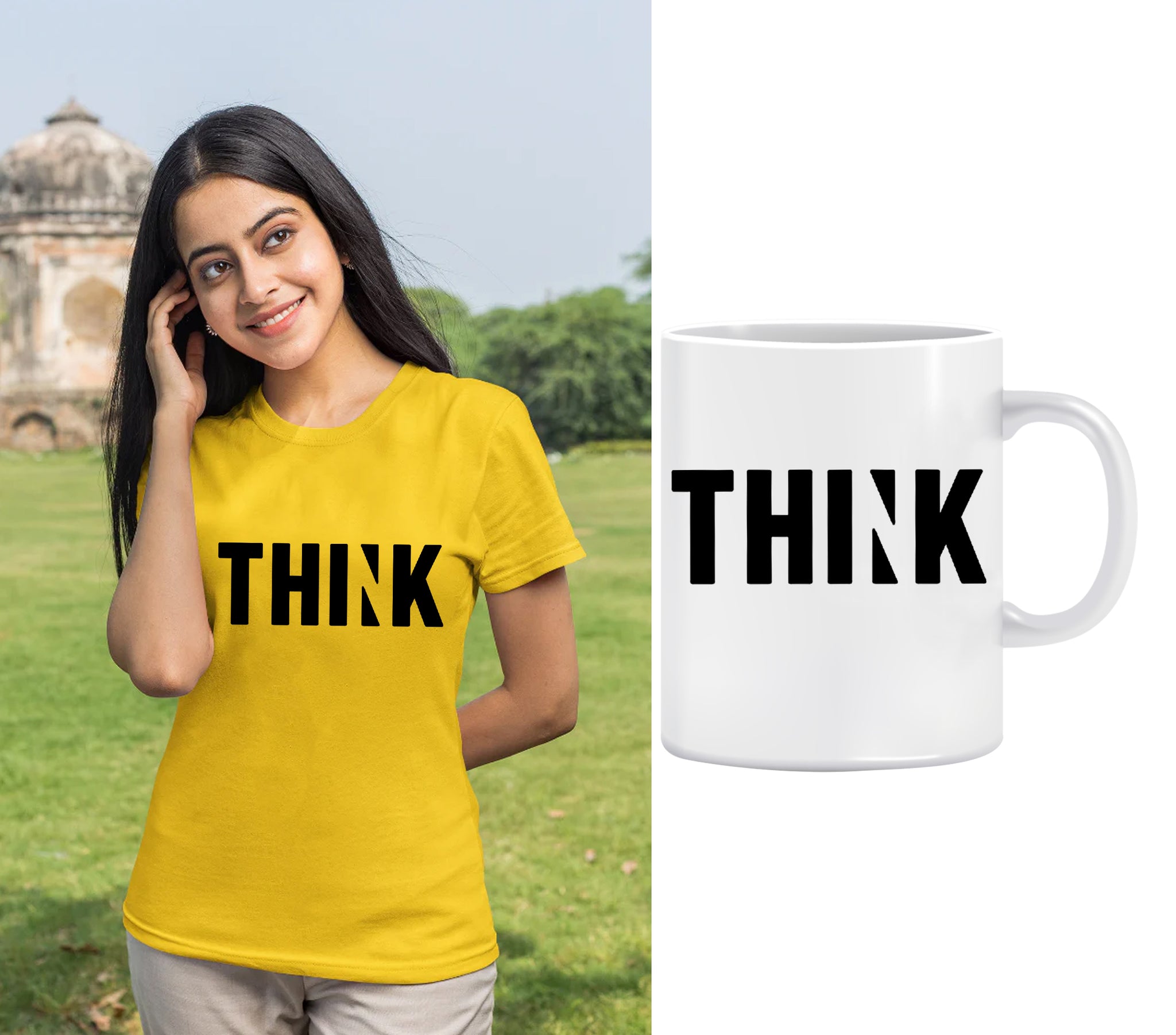 Creative Think  Graphic Printed T-Shirt For Unisex Think T-Shirt
