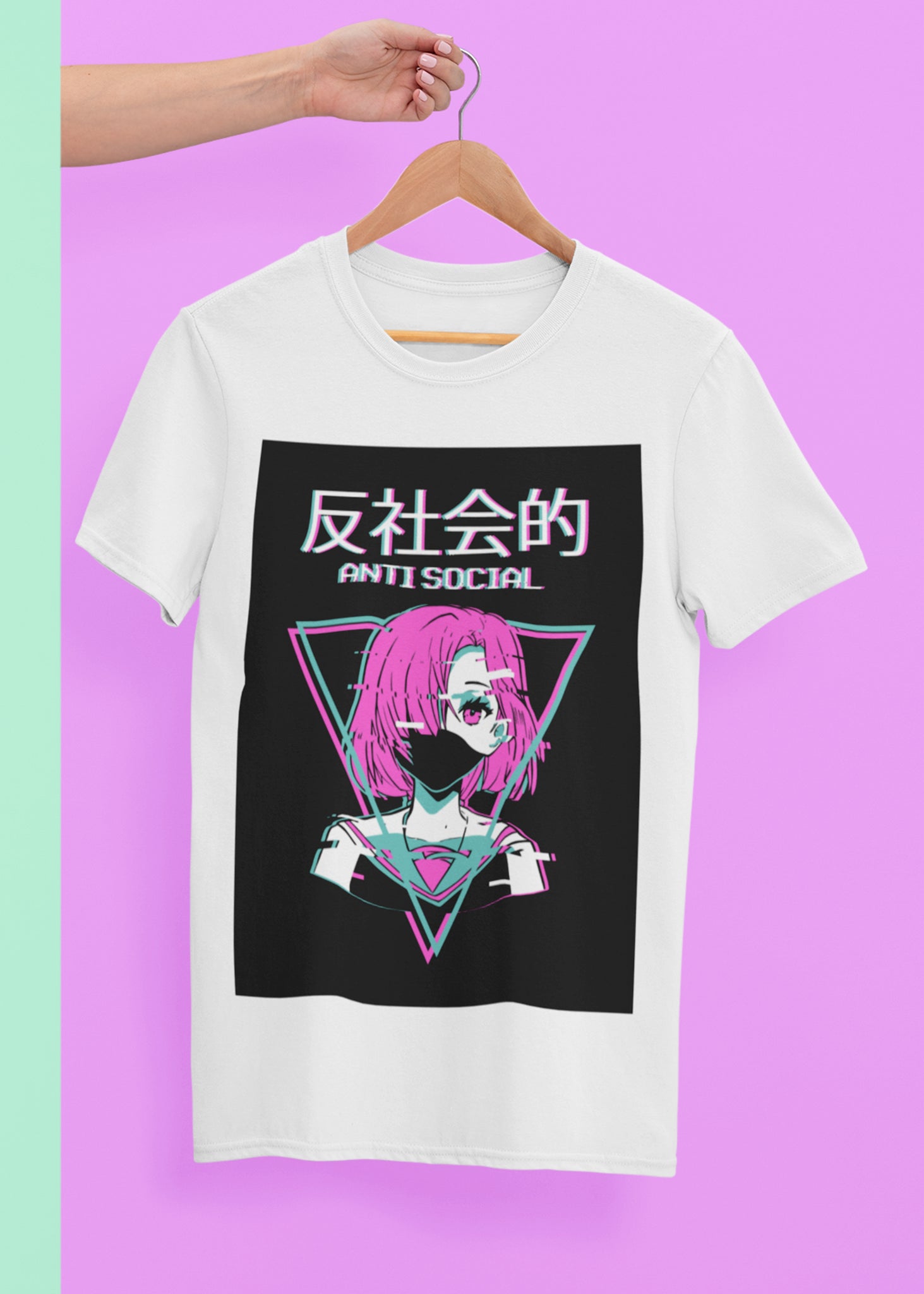 Antisocial Vaporwave Anime Girl Japanese T-Shirt