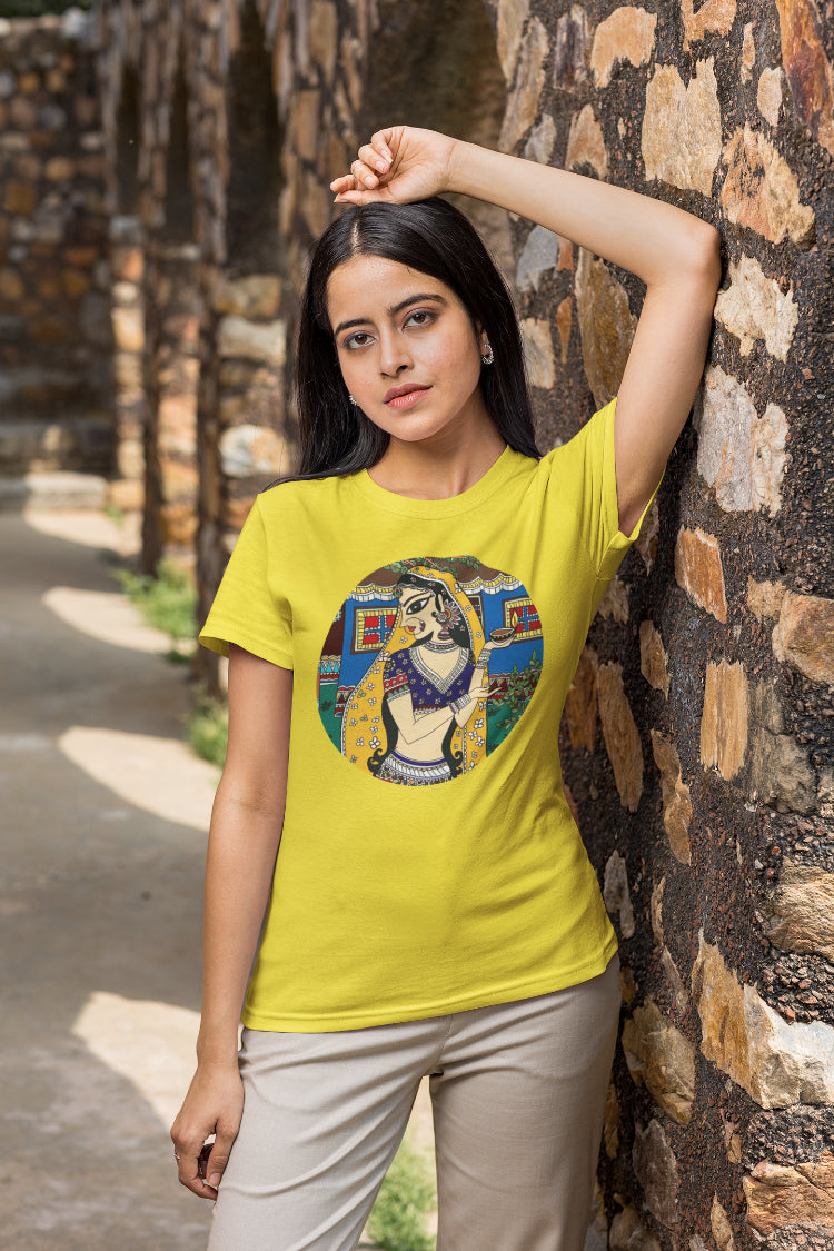 Beautiful Women Madhubani Art T-Shirt
