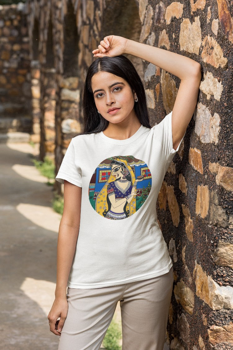 Beautiful Women Madhubani Art T-Shirt