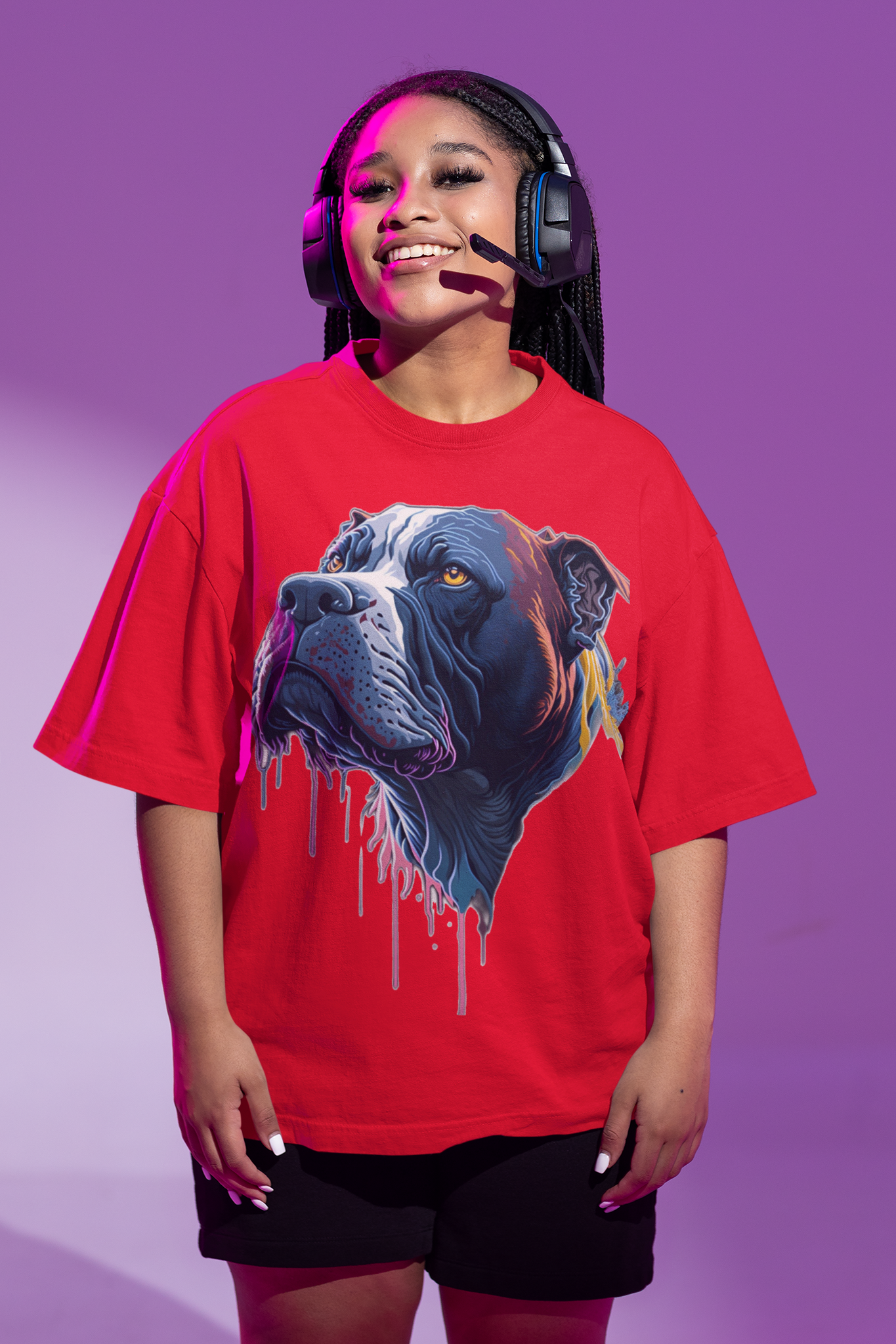 Bulldog Oversized Printed T-Shirt