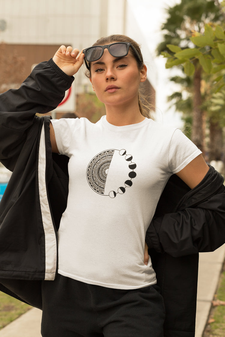 Solar System Mandala Art T-Shirt For Women