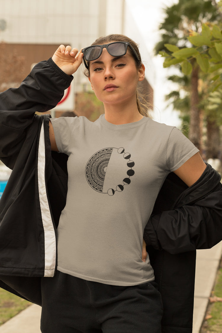 Solar System Mandala Art T-Shirt For Women