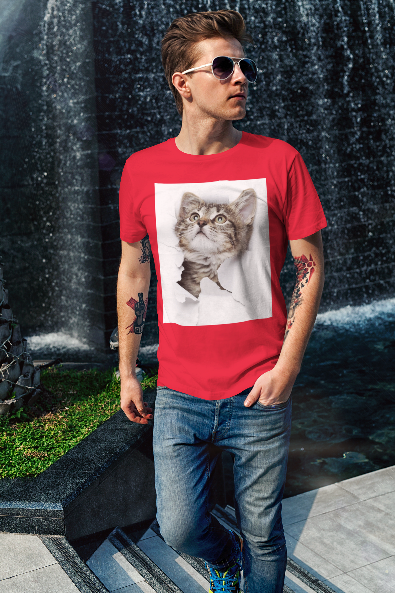 3D Cat Digital Print Vashions T-Shirt