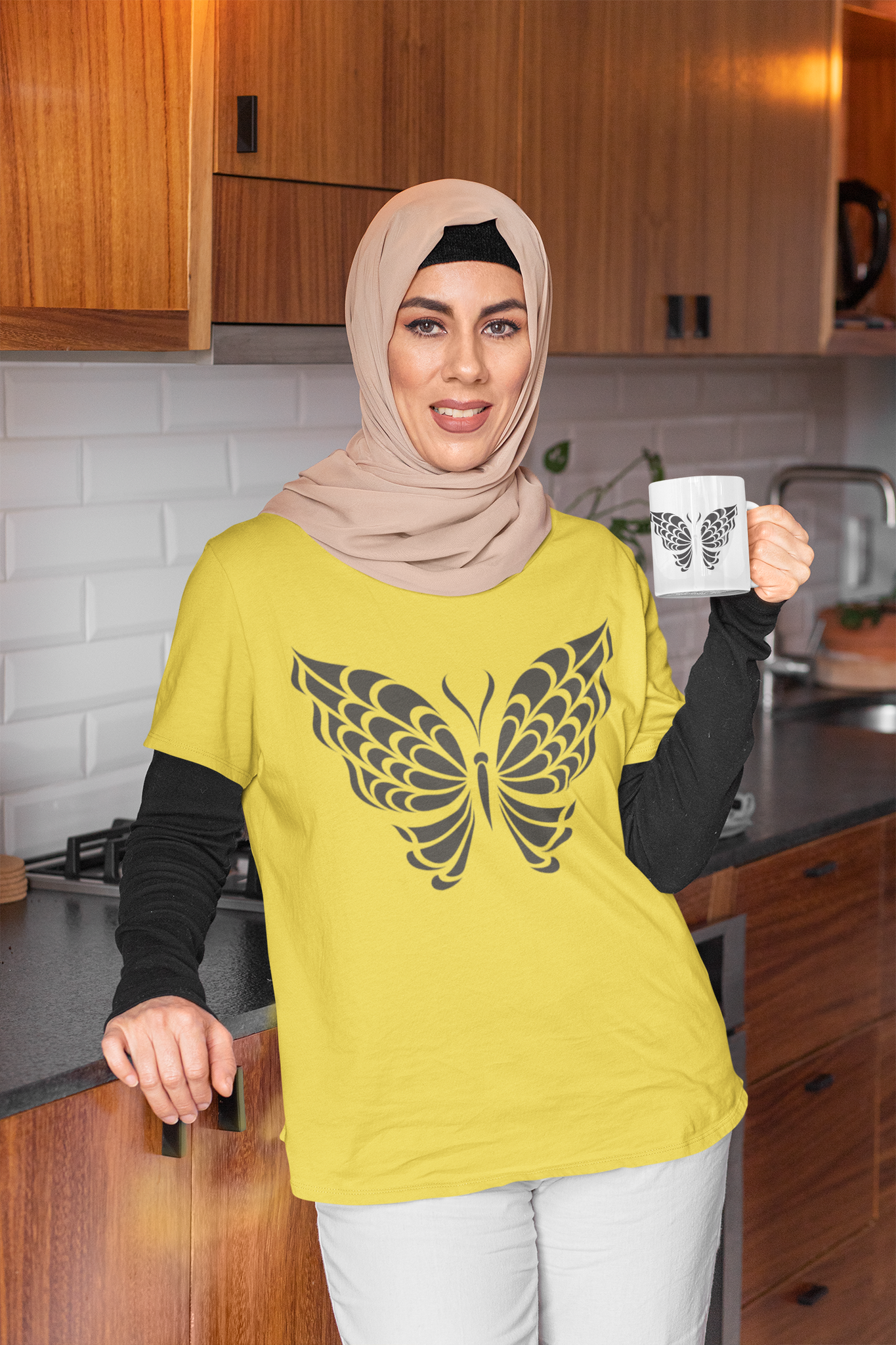 Butterfly Print  T-Shirt