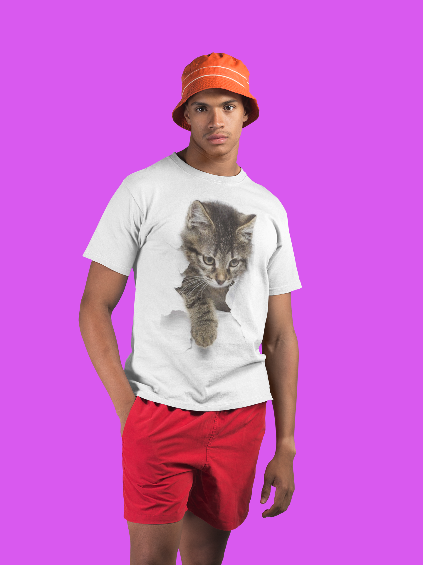 Cute Cat Print Animal T-Shirt