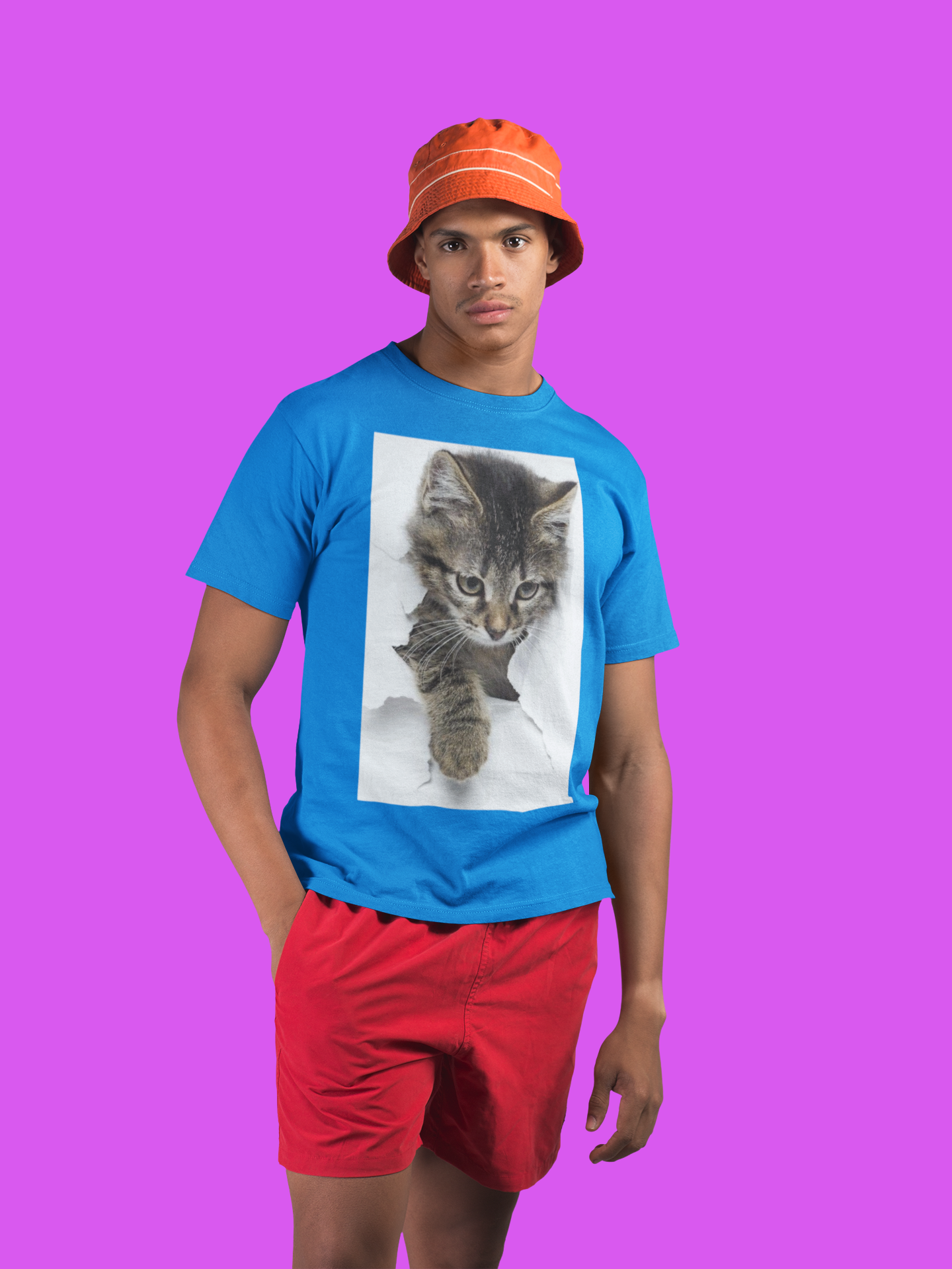 Cute Cat Print Animal T-Shirt